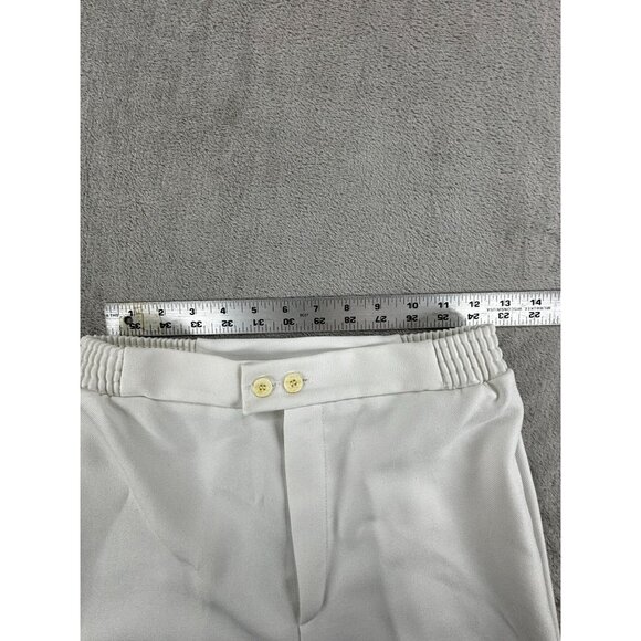 Vintage Nikki Pants White Polyester Knit Elastic Waist Wide Leg Size 9/10 - Picture 6 of 9